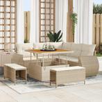 vidaXL Tuin Sofa Set 8 pcs beige en crèmekleurig 100 x 100 x, Verzenden, Nieuw, Rotan