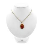 Gouden hanger met barnsteen (Hanger of bedel), Ophalen of Verzenden, Gebruikt, Goud, Overige merken