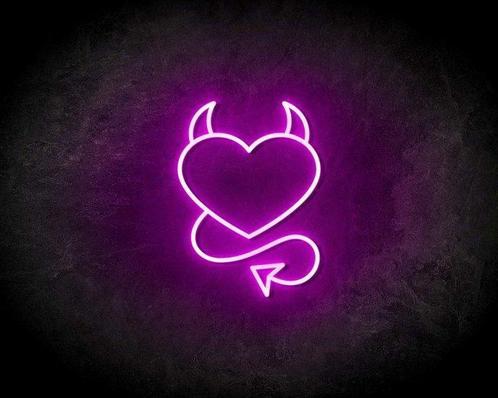 DEVIL HEART neon sign - LED neon reclame bord NEON licht, Zakelijke goederen, Overige Zakelijke goederen, Verzenden