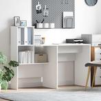 vidaXL Bureau met plank Wit 131,5 x 50 x 106,5 cm Bewerkt, Huis en Inrichting, Bureaus, Verzenden, Nieuw
