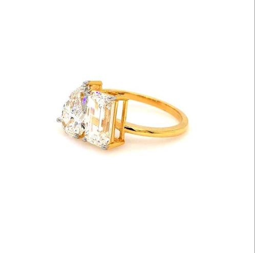 Ring - 18 karaat Geel goud - 3.56ct. tw. Diamant (Lab-grown), Sieraden, Tassen en Uiterlijk, Ringen