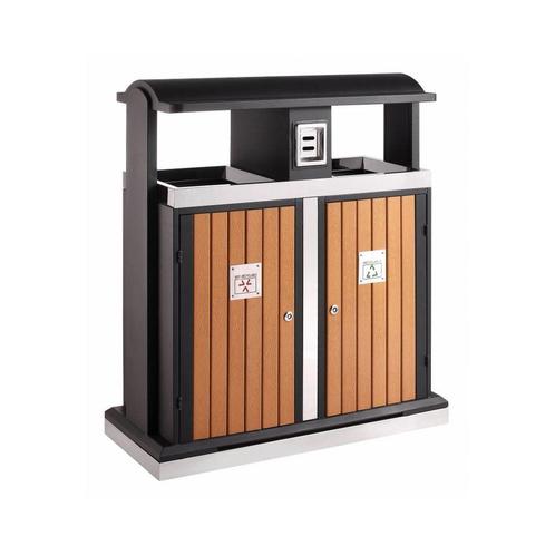 Buitenafvalbak afvalscheiding 2x50 - houtlook, Huis en Inrichting, Woonaccessoires | Prullenbakken, Nieuw, Verzenden