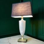 Tafellamp - Style Le Dauphin - Messing, Metaal, Stof, Huis en Inrichting, Nieuw