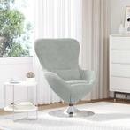 vidaXL Eivormige stoel Lichtgrijs 63 x 73 x 90 cm Fluweel, Huis en Inrichting, Fauteuils, Verzenden, Nieuw
