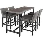Wicker bartafel Lovas met 4 stoelen Latina - grijs, Verzenden, Nieuw