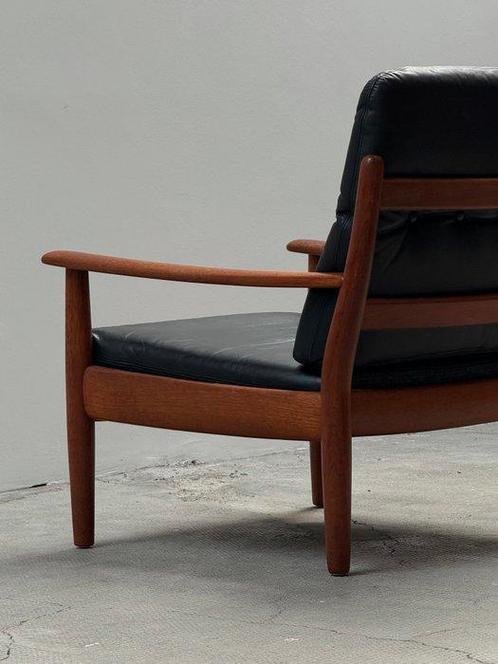 Wilhelm Knoll - Fauteuil - Leder, Teak, Antiek en Kunst, Antiek | Meubels | Stoelen en Banken
