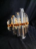 Wandlamp - Messing, Kristal - Murano Venini-stijl