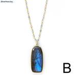 Gold plated 925 Zilveren ketting met  peach maansteen en gro, Verzenden, Nieuw, Zilver