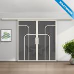 Dubbele stalen Schuifdeuren met koofsysteem Wit 4 Vlaks rond, Nieuw, Metaal