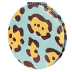 Make-up spiegeltje Wildlifeprint luipaard blauw/geel - 6cm N, Huis en Inrichting, Woonaccessoires | Spiegels, Ophalen of Verzenden