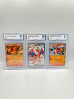 Pokémon - 3 Graded card - CHARIZARD EX FULL ART & CHARMANDER, Hobby en Vrije tijd, Verzamelkaartspellen | Pokémon, Nieuw