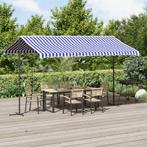 vidaXL Luifel vrijstaand 400x300 cm stof en staal blauw en, Tuin en Terras, Zonneschermen, Verzenden, Nieuw