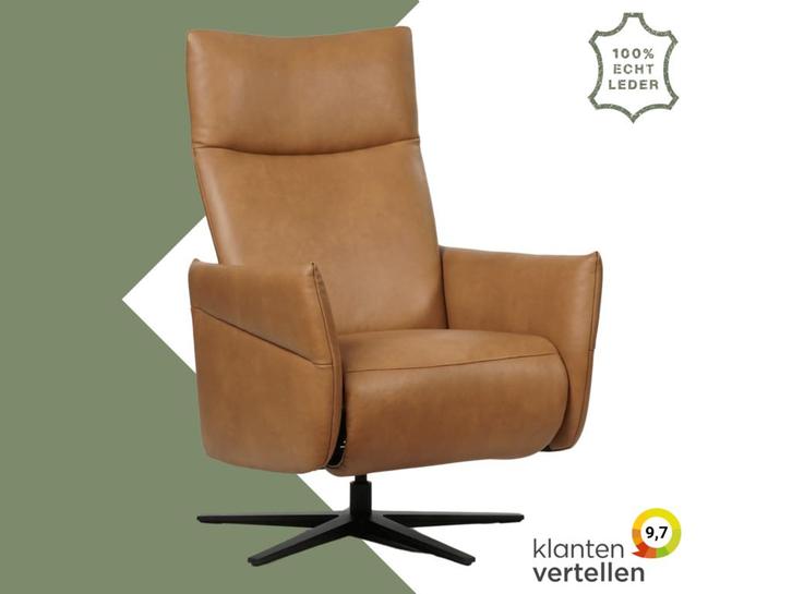 Leren relaxfauteuil Ease - Granada Sahara (cognac) - Small, Huis en Inrichting, Fauteuils, 50 tot 75 cm, 75 tot 100 cm, Nieuw