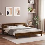 vidaXL Bedframe met hoofdeinde bewerkt hout bruineikenkleur, Bruin, Verzenden, Overige maten, 200 cm