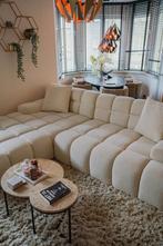 Loungebank Trentino, stof beige, creme, met longchair, Verzenden, Nieuw, 150 cm of meer, 200 tot 250 cm