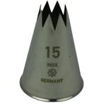 Spuitmondje gekarteld 8 Tands RVS 15mm, Verzenden, Nieuw