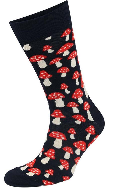 Happy Socks Sokken Mushroom Rood maat 41-46 Heren, Kleding | Heren, Sokken en Kousen, Zwart, Nieuw, Verzenden
