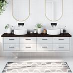 vidaXL Wastafelblad 220x60x(2-6) cm behandeld massief hout, Huis en Inrichting, Keuken | Keukenelementen, Verzenden, Nieuw, Grijs