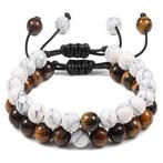 Fako Bijoux® - Dubbele Kralen Armband - 8mm - Natuursteen, Sieraden, Tassen en Uiterlijk, Armbanden, Verzenden, Nieuw