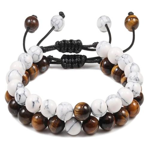 Fako Bijoux® - Dubbele Kralen Armband - 8mm - Natuursteen, Sieraden, Tassen en Uiterlijk, Armbanden, Verzenden