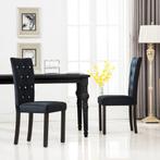 vidaXL Eetkamerstoelen 2 st fluweel zwart, Huis en Inrichting, Stoelen, Verzenden, Nieuw, Zwart