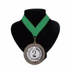Nummer 2 kampioensmedaille groen - Medailles, Hobby en Vrije tijd, Nieuw, Ophalen of Verzenden