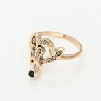 Ring - 14 karaat Roségoud Smaragd - Diamant, Nieuw