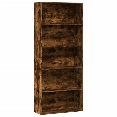 vidaXL Boekenkast 80x30x189 cm bewerkt hout gerookt, Huis en Inrichting, Kasten | Boekenkasten, 75 cm of meer, Nieuw, Overige houtsoorten