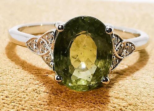 Zonder Minimumprijs - Ring - 18 karaat Witgoud, Saffier, Sieraden, Tassen en Uiterlijk, Ringen