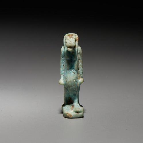 Oud-Egyptisch Faience Amulet van de godin Toeris. Laatste, Verzamelen, Mineralen en Fossielen