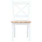 Eetkamerstoelen 4 st massief rubberwood naturel en wit, Huis en Inrichting, Stoelen, Verzenden, Nieuw