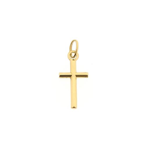 Gouden hanger van een kruis (religieuze kettinghanger), Sieraden, Tassen en Uiterlijk, Bedels, Gebruikt, Overige merken, Goud