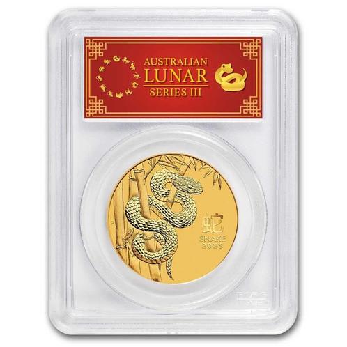 Gouden Lunar III - 1 oz 2025 Year of the Snake PCGS MS70, Postzegels en Munten, Munten | Oceanië, Losse munt, Goud, Verzenden