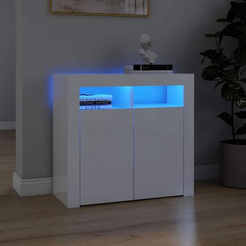 vidaXL Dressoir met LED-verlichting 80x35x75 cm hoogglans, Huis en Inrichting, Kasten | Dressoirs, 25 tot 50 cm, Nieuw, 50 tot 100 cm