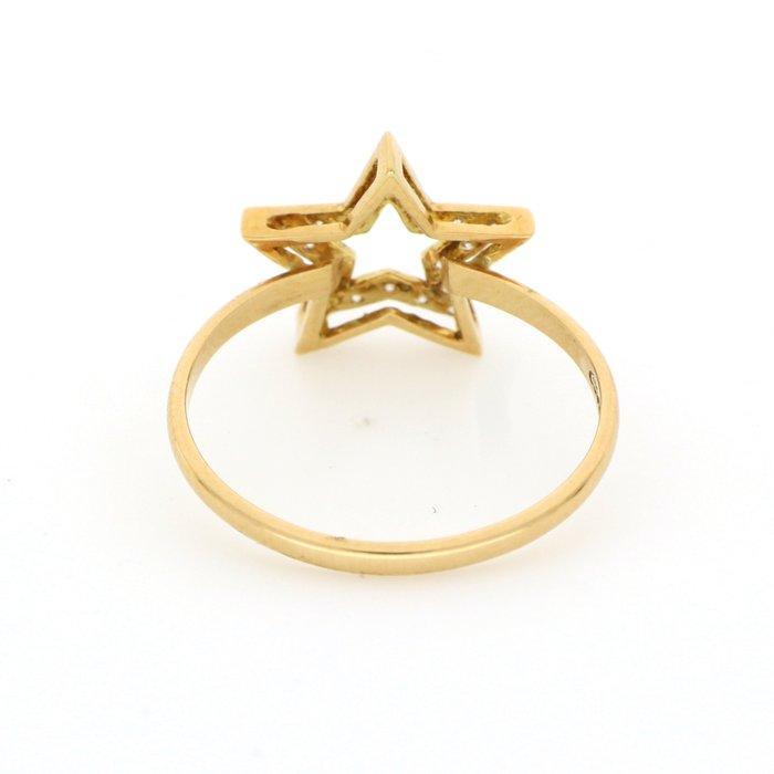 Zonder Minimumprijs - Ring - 18 karaat Geel goud - 0.10ct., Sieraden, Tassen en Uiterlijk, Ringen