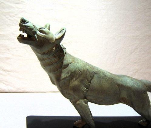 Laurens - Beeldje - Wolf - Régule gepatineerd , Marmer, Antiek en Kunst, Kunst | Designobjecten