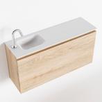 MONDIAZ OLAN 100cm toiletmeubel washed_oak. LEX wastafel, Ophalen of Verzenden, Nieuw, Bad
