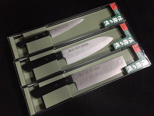 MASAMUNE / Set of 3 /  SANTOKU  NAKIRI  PETTY -, Antiek en Kunst, Antiek | Keukenbenodigdheden