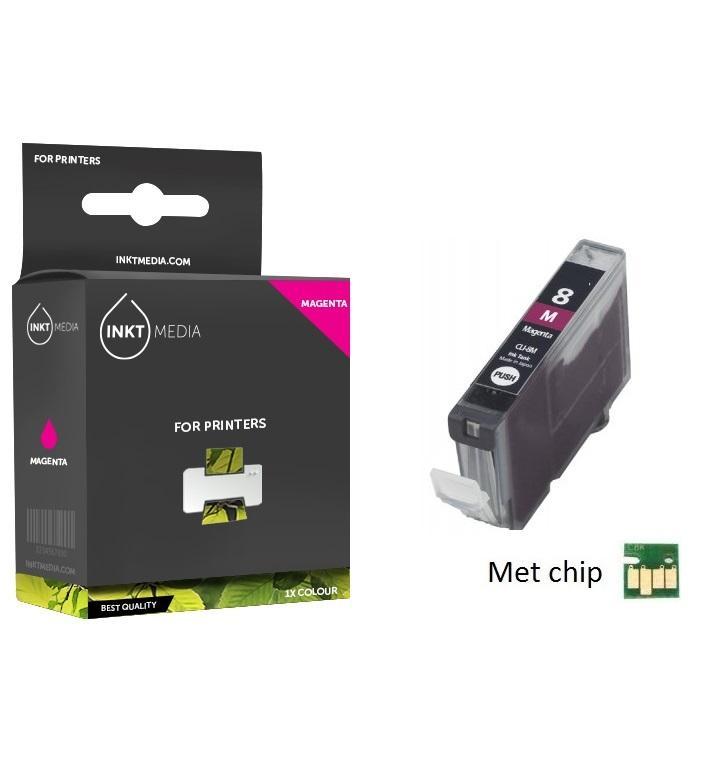 Geschikt Canon CLI-8M  inktcartridge Magenta MET CHIP, Computers en Software, Printerbenodigdheden, Cartridge, Nieuw