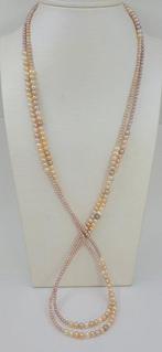 Halsketting 3x6mm Witte en Roze Edison Zoetwaterparels, Sieraden, Tassen en Uiterlijk, Kettingen, Nieuw