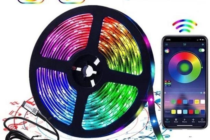 Rgb Led Strip 5m – Slimme Lichtstrip Met App &, Huis en Inrichting, Keuken | Keukenbenodigdheden, Nieuw, Ophalen of Verzenden