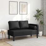 vidaXL Chaise longue met kussens kunstleer zwart, Verzenden, Nieuw