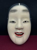 Noh masker - Hout, houten gesculpteerd Noh-masker -, Antiek en Kunst