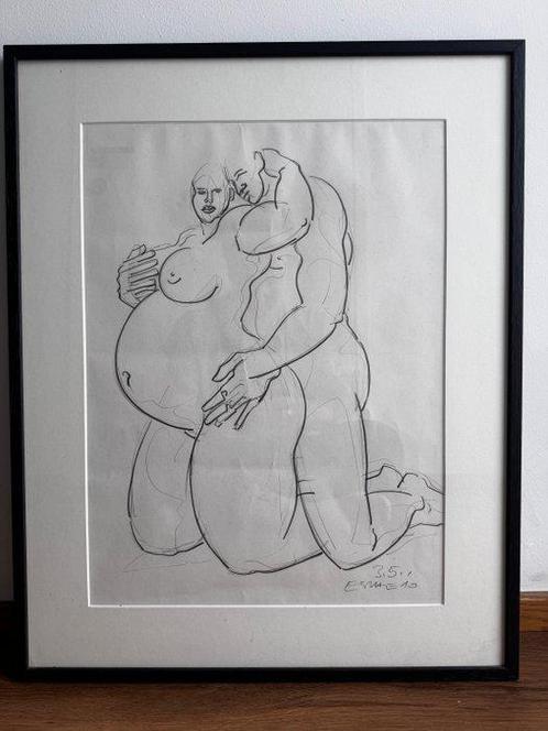 Edgar Leissing (1960) - Kneeling Couple, Antiek en Kunst, Kunst | Schilderijen | Modern