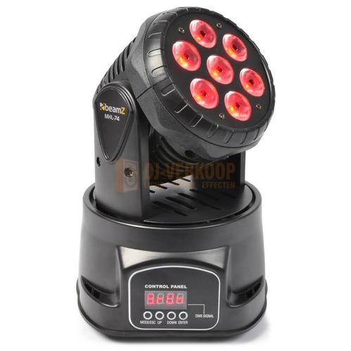 BeamZ MHL-74 - Mini Moving Head Wash 7X 10W DMX 13-Kanaals, Muziek en Instrumenten, Dj-sets en Draaitafels, Nieuw, Ophalen of Verzenden