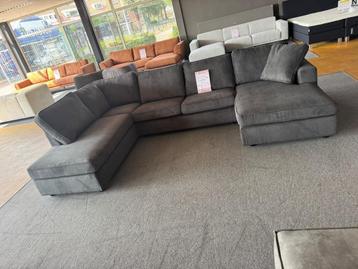 Hoekbank Casala luxe stof rib antraciet nieuw model sofa beschikbaar voor biedingen