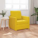vidaXL Vloersofa Bed 2-in-1 Donker Geel 74x77x81 cm Velvet, Huis en Inrichting, Banken | Bankstellen, Verzenden, Nieuw, Stof, Minder dan 150 cm