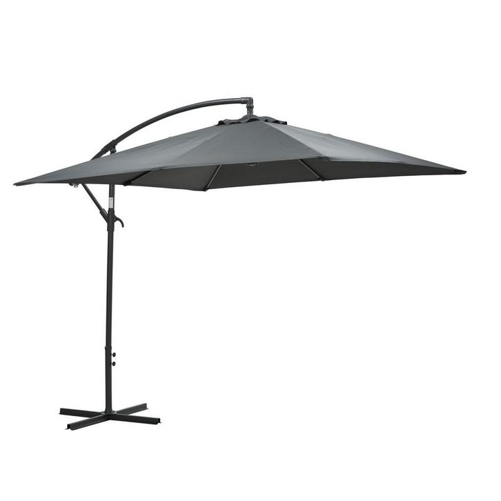 Garden Impressions Corfu parasol 250x250 - donker grijs, Tuin en Terras, Partytenten, Verzenden