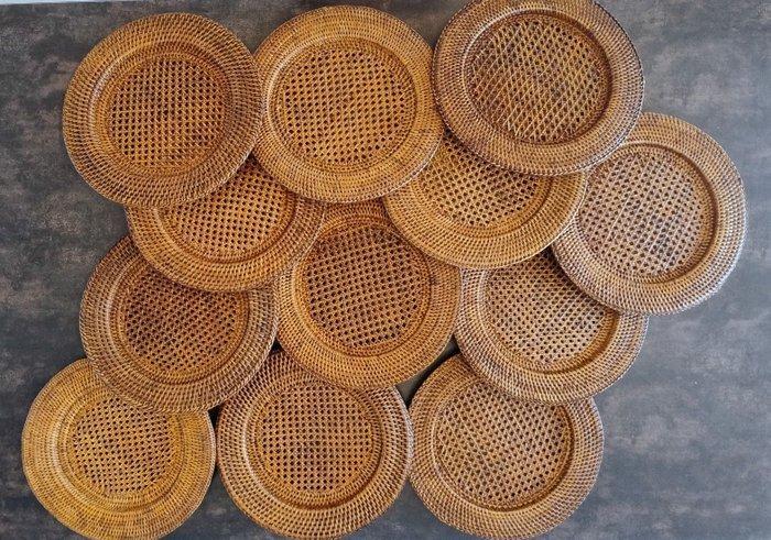 Flamant - Onderbord (12) - Rattan - Onderzetters voor borden, Antiek en Kunst, Curiosa en Brocante