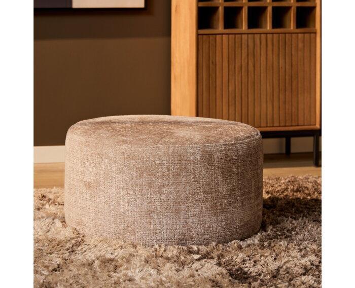 My Sofa Hocker | Rond | 60 cm | Cremona 14 | Taupe, Huis en Inrichting, Banken | Voetenbanken en Poefen, Nieuw, Ophalen of Verzenden